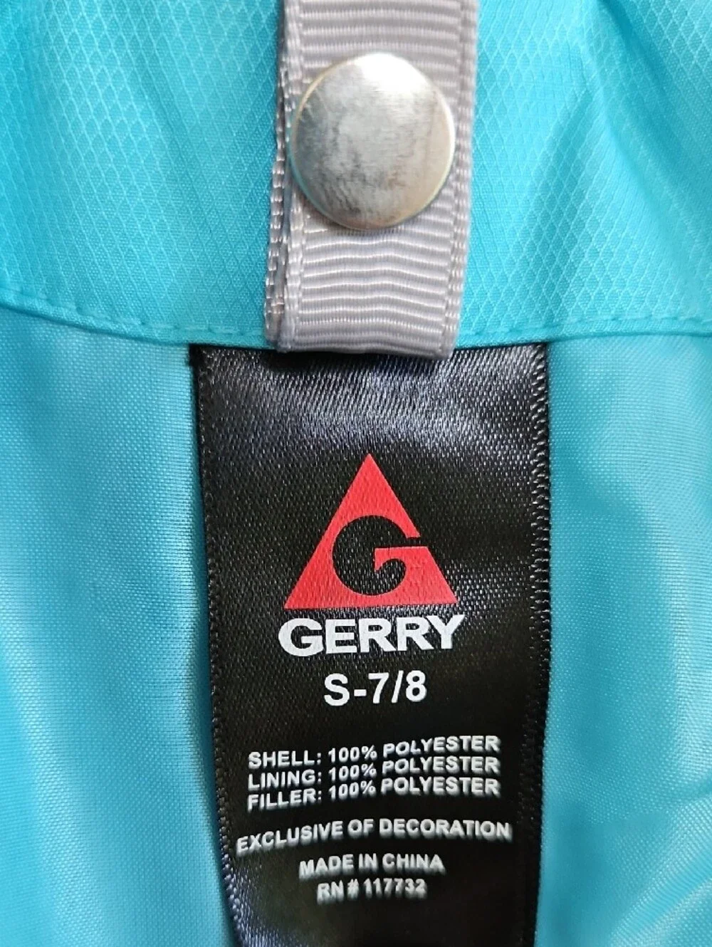 Gerry Grey and Teal Kids Puffer Ski Jacket